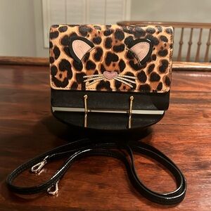KATE SPADE Run Wild Leopard Crossbody Clutch